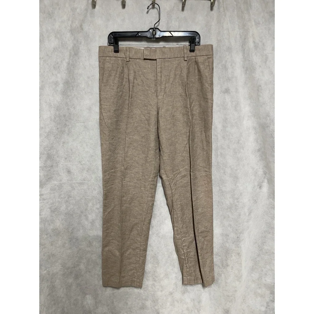 H&M Pants Men's 32X30 Beige Linen Cotton Academia Vacation Casual Relaxed
